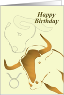Taurus Birthday Zodiac Sign Bull card