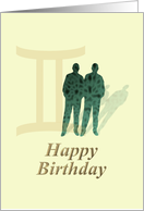 Gemini Birthday Zodiac Sign Twins card