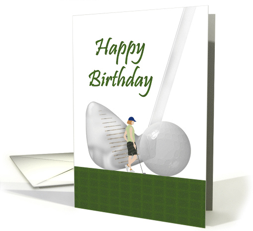 Golf Birthday Teen Girl Golfer Club And Ball card (1046011)