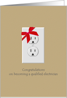 Congratulations Qualified Licensed Electrician Electric Socket card