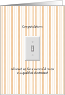 Congratulations Becoming Qualified Electrician Toggle Electric Switch card