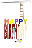 Birthday for do-it-yourself enthusiast, painting letters card