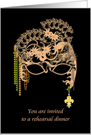 New Orleans French Quarter Rehearsal Dinner Invite Pretty Party Mask card