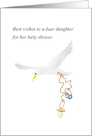 Daughter’s Baby Shower Bird Carrying Teething Ring and Pacifier card
