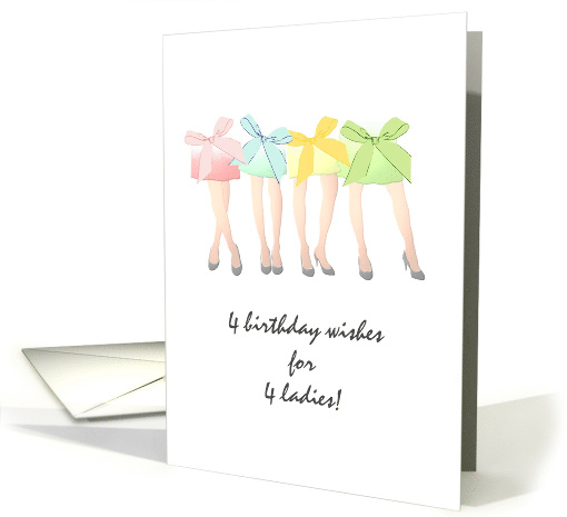 Birthday for Quadruplet Girls Sisters Standing Together card (1056663)