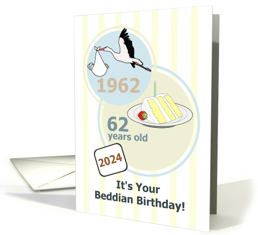 Beddian Birthday In 2024 Born 1962 and 62 Years Old card (1060339)