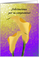 Engagement Congratulations In Spanish Pretty Calla Lilies card