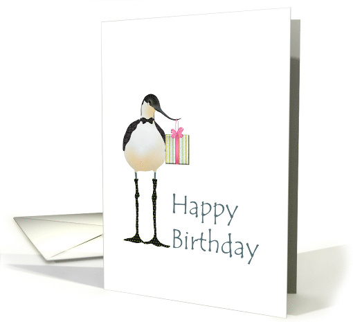 Avocet Birthday Cute Avocet Bringing A Birthday Gift card (1062103)