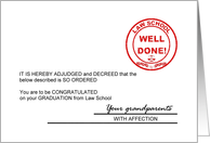 Grandson Law School Graduation A Decree card