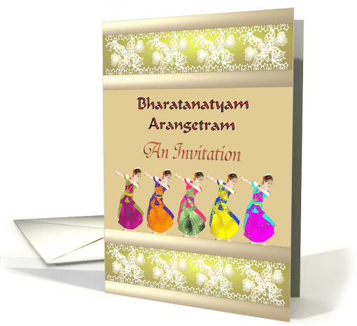 Bharatanatyam Arangetram Invitation Classical Indian Dancers card