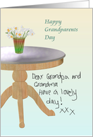 Happy Grandparents Day Flowers in Vase Child’s Writing card