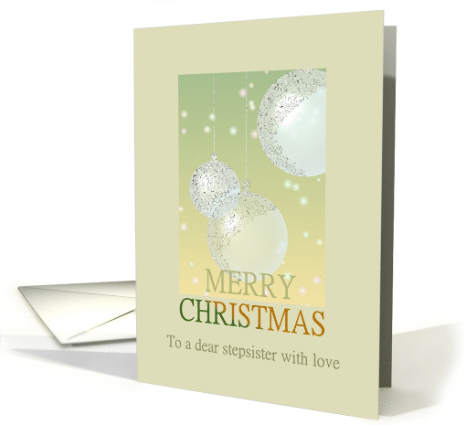 Christmas For Stepsister Etched Glass Baubles card (1070225)