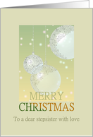 Christmas For Stepsister Etched Glass Baubles card