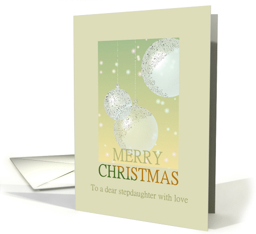 Christmas for Stepdaughter Etched Glass Baubles card (1070233)