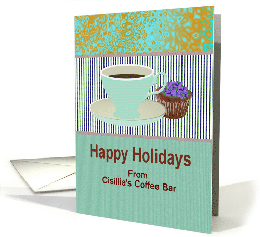 Custom Greeting Coffee Bar to Customers Christmas Coffee... (1070351)