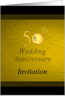50th Golden Wedding Anniversary Invitation Gold Disk card