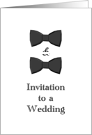 Gay wedding invitation two black bowties card