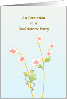 Invitation to Bachelorette Party Female Gender Symbols Pretty Blooms card