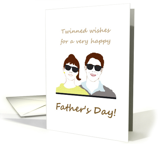 Father's Day from Twin Boy and Girl Twinned Wishes for Dad card