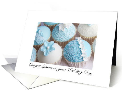 Congratulations on wedding day, pretty wedding cupcakes card (1206688)