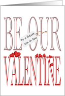 Be our Valentine for Future Son in Law Huge Greeting and Red Hearts card