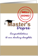 Daughter Achieving Master’s Degree Congratulations card