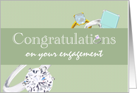 Engagement congratulations, engagement solitaire rings card