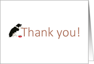 Thank You To Dog Trainer Dog With Paw On ’Thank you’ Message card
