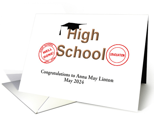 Custom Name And Date High School Graduation Congratulations card