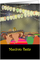 Mexican fiesta colorful sombreros, blank note card