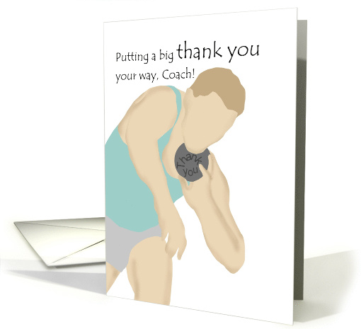 Thank You Coach Track And Field Shot Put Shot Putter card (1274602)