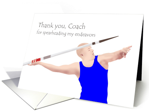 Thank You Coach Track and Field Javelin Throw card (1274756)