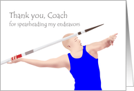 Thank You Coach Track and Field Javelin Throw card