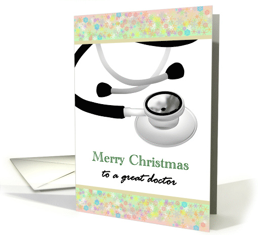 For Doctor Merry Christmas Stethoscope And Colorful Snowflakes card