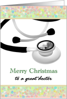 For Doctor Merry Christmas Stethoscope And Colorful Snowflakes card