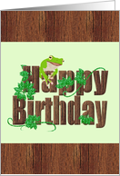 Little Frog Sitting On Birthday Greeting card