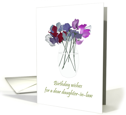 Birthday for Daughter-in-Law Sweet Peas in a Jar of Water card