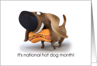National Hot Dog Month Dog With Hotdog In Its Mouth card
