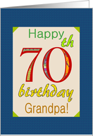 Grandpa’s 70th Birthday Colorful Letters card