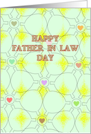 Father in Law Day Geometric Lines and Colorful Hearts card