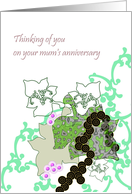 Remembering your Mum Abstract Art in Green Pink and Black card