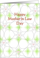 Mother in Law Day Geometric Lines and Hearts card