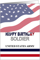 Birthday for United States Army Soldier Stars and Stripes card