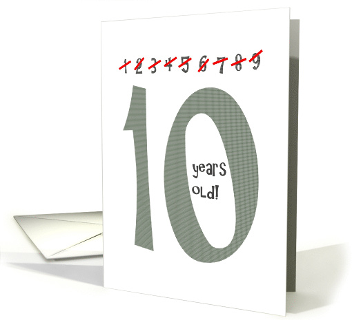 10 Years Old Big Double Digits 10th Birthday card (1319274)