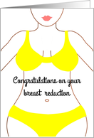 Get Well From Breast Reduction Surgery Shapely Lady In Yellow Bikini card