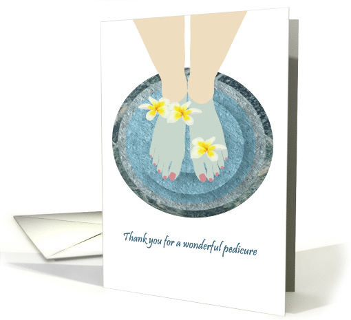 Thank You For Pedicure Pedi Spa Floating Frangipani Flowers card