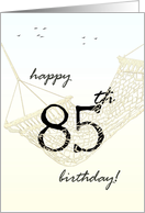 85th Birthday Greeting Relaxing in a Hammock card