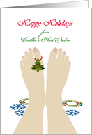Christmas To Clients From Nail Salon Pedicured Feet card