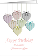 Birthday for Sister-in-Law Hearts in Soft Colors card