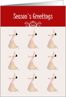 Season’s Greetings Nine Ladies Dancing 12 Days of Christmas card